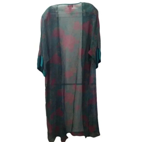 Vintage Linda For La Senza Floral Long Kimono Robe Semi Sheer - Picture 3 of 14